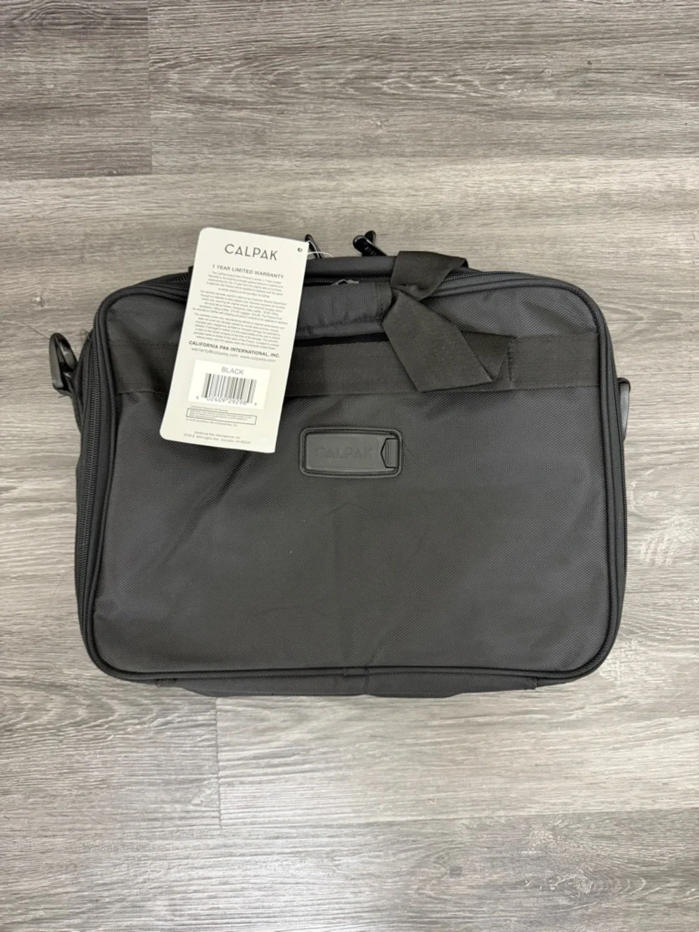 Calpak Black Men's Laptop Briefcase with Front Organizer